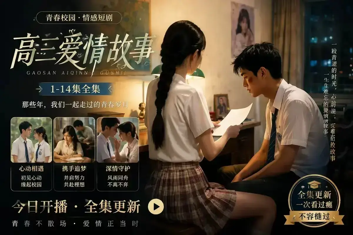 《B中爱情故事》AI校园短剧未删减完整版-误会篇高清4KHDR画质-百度网盘在线秒存-B中爱情故事每集都戳心